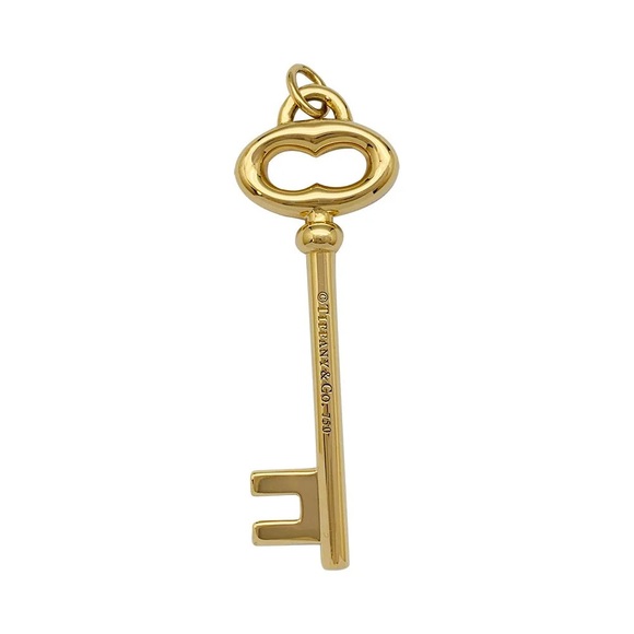 TIFFANY & CO. • Vintage Yellow Gold Tiffany Key Pendant + Fine Ball Chain - Picture 9 of 16